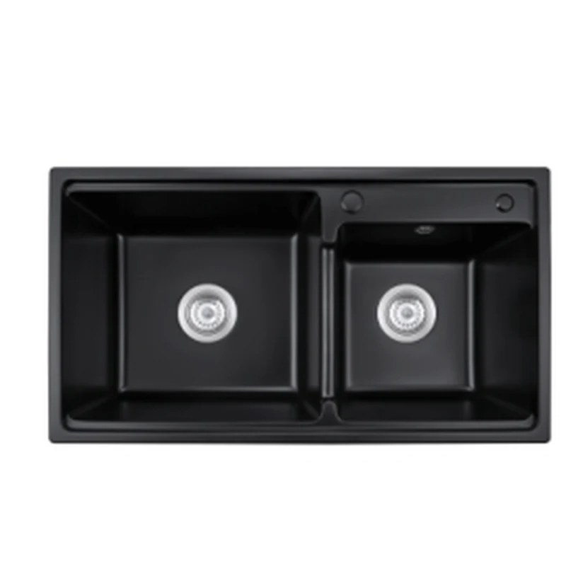720 x 400 mm compact topmount double bowl quartz composite kitchen sink