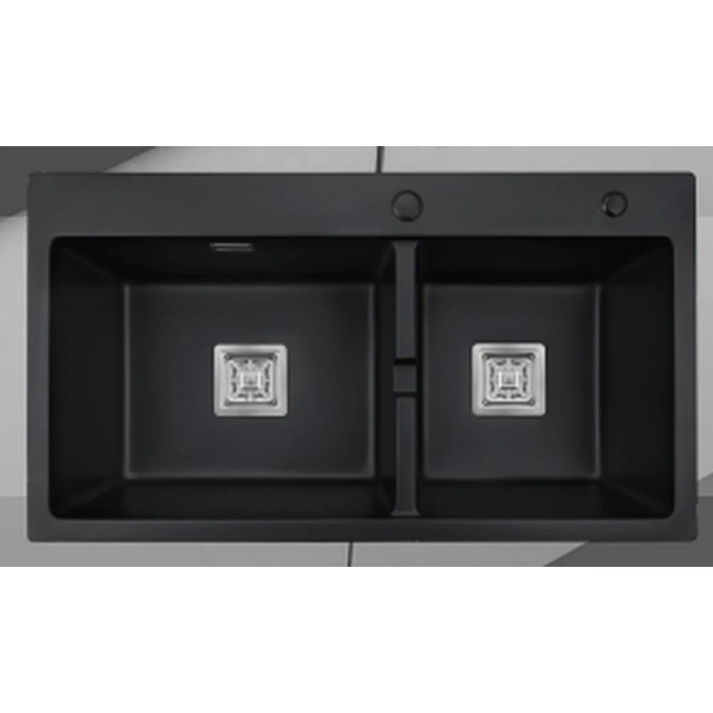 830 x 460 mm partitioned double bowl quartz composite kitchen sink