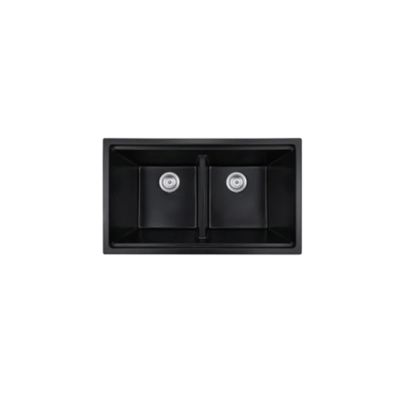 813 x 482 mm undermount 50/50 double bowl quartz composite kitchen sink