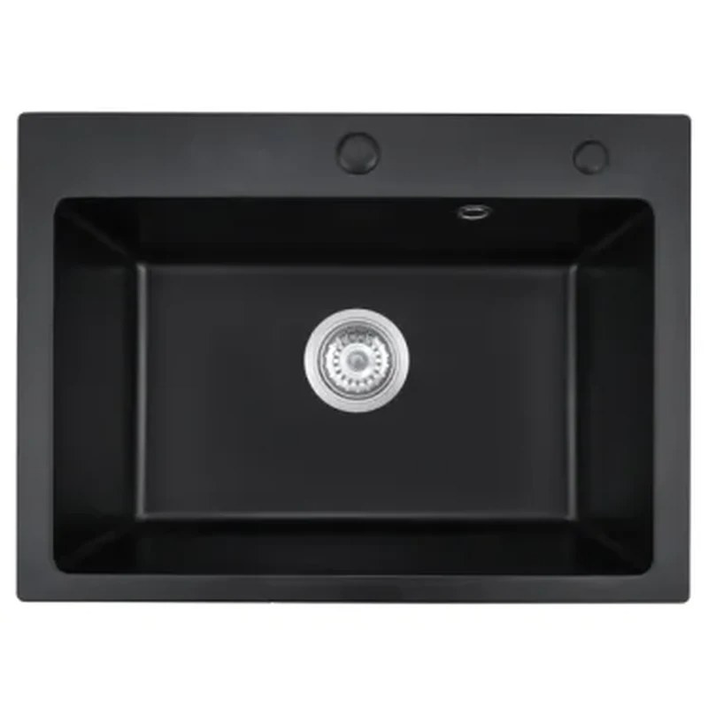 600 x 490 mm topmount single bowl quartz composite kitchen sink
