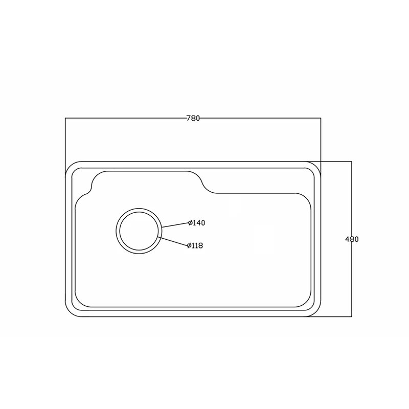 700 x 480 mm compact multifunctional single bowl quartz composite kitchen sink