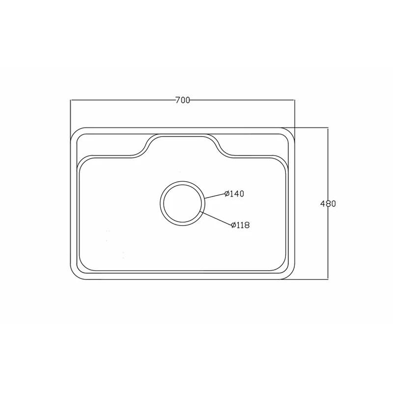 780 x 490 mm multifunctional single bowl quartz composite kitchen sink