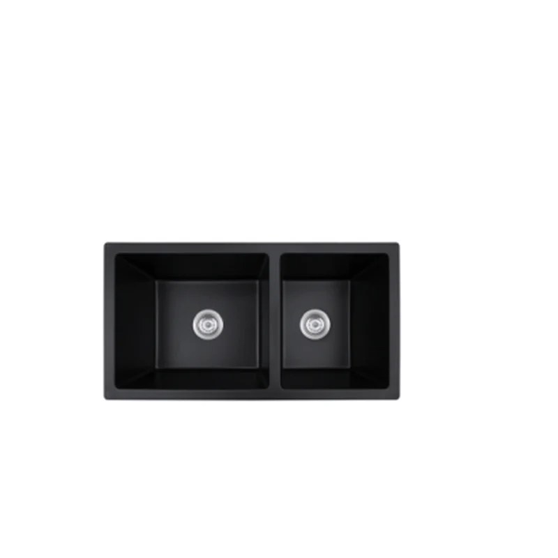 860 x 460 mm undermount 60/40 double-bowl quartz composite kitchen sink