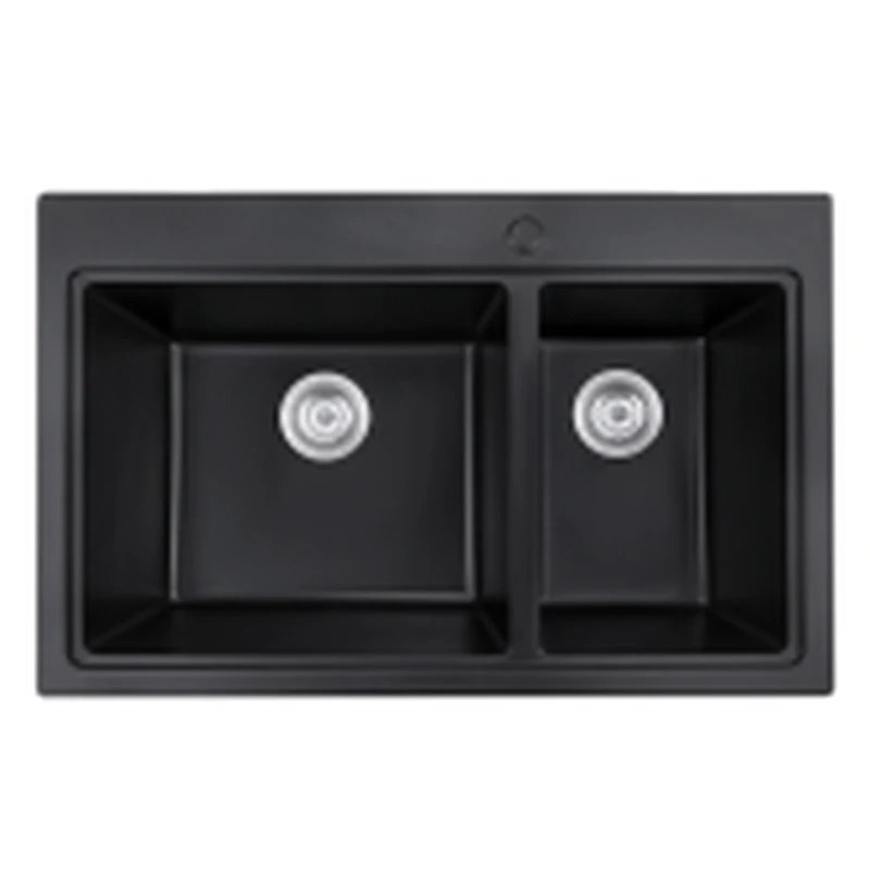 802 x 520 mm topmount double bowl (deep) quartz composite kitchen sink