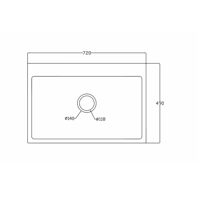 830 x 500 mm multifunctional single bowl quartz composite kitchen sink