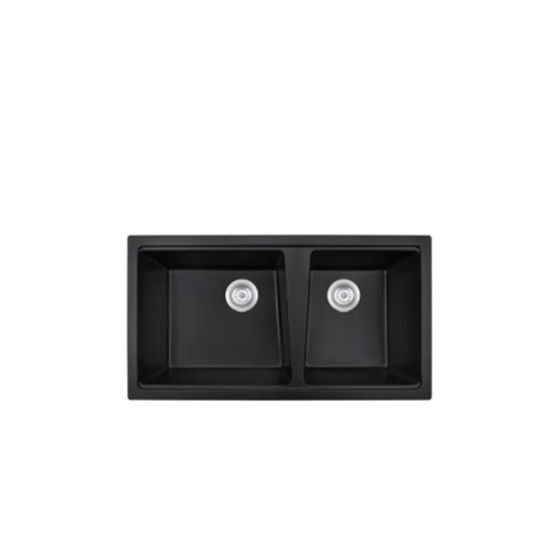 880 x 480 mm undermount 60/40 asymmetric double bowl quartz composite kitchen sink